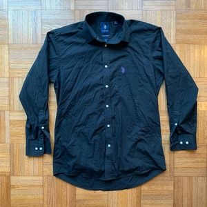 U.S. Polo Assn. Regular Fit Black Shirt 15, 15 1/2